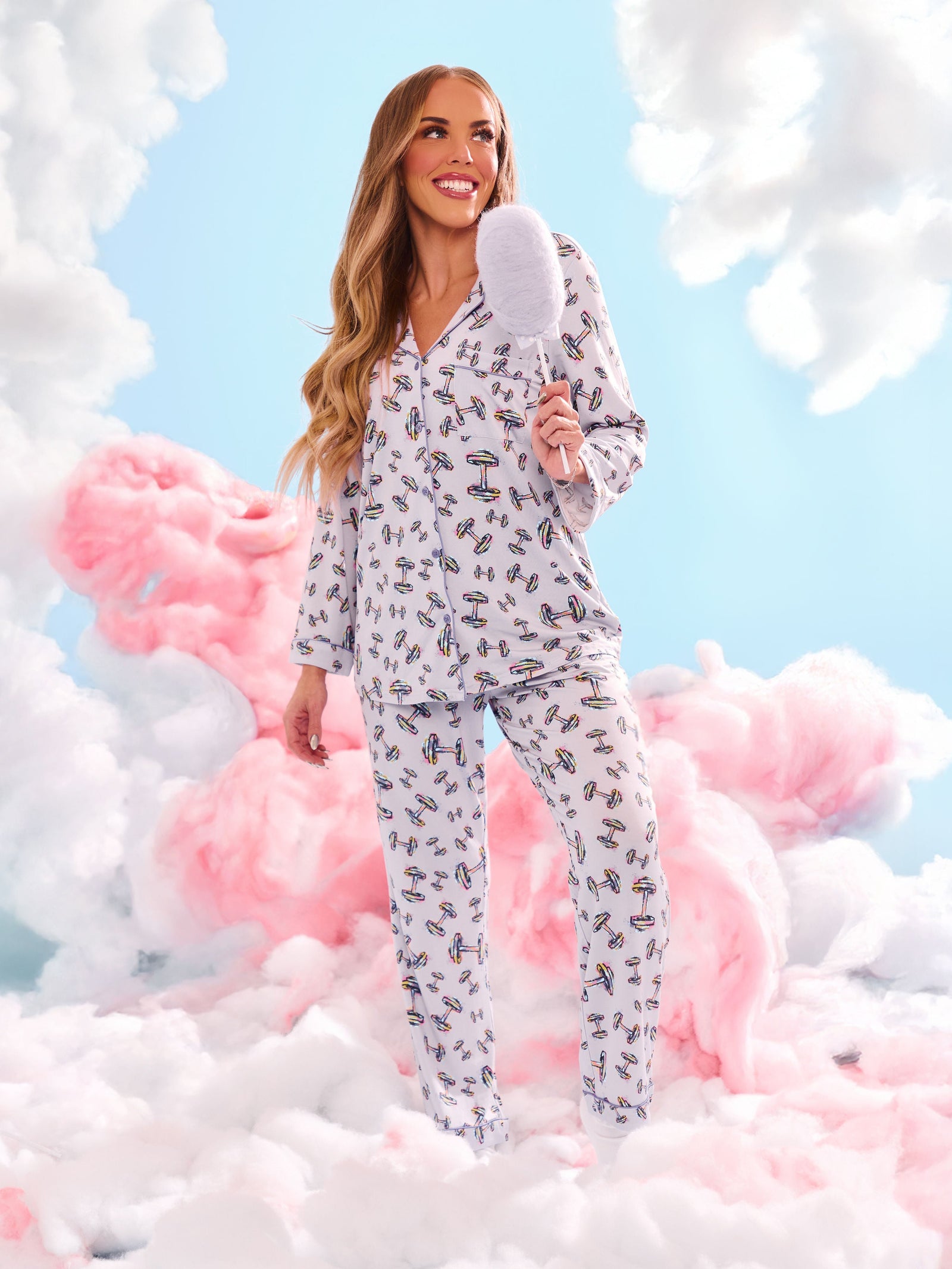 **PREORDER** Pajama Pants Set - Dumbbell Print