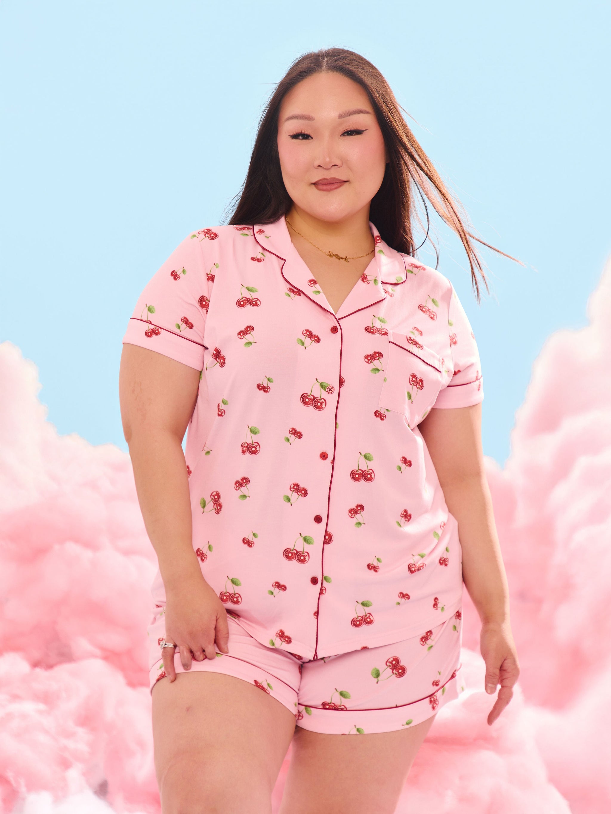 **PREORDER** Pajama Shorts Set - Cherry Print