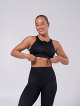 Thumbnail 3 of Wicked Zip Sports Bra - Flocked Bossy Print, 3 of 10