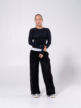 Thumbnail 3 of Halo Long Sleeve Hip Tee - Black and White, 3 of 8