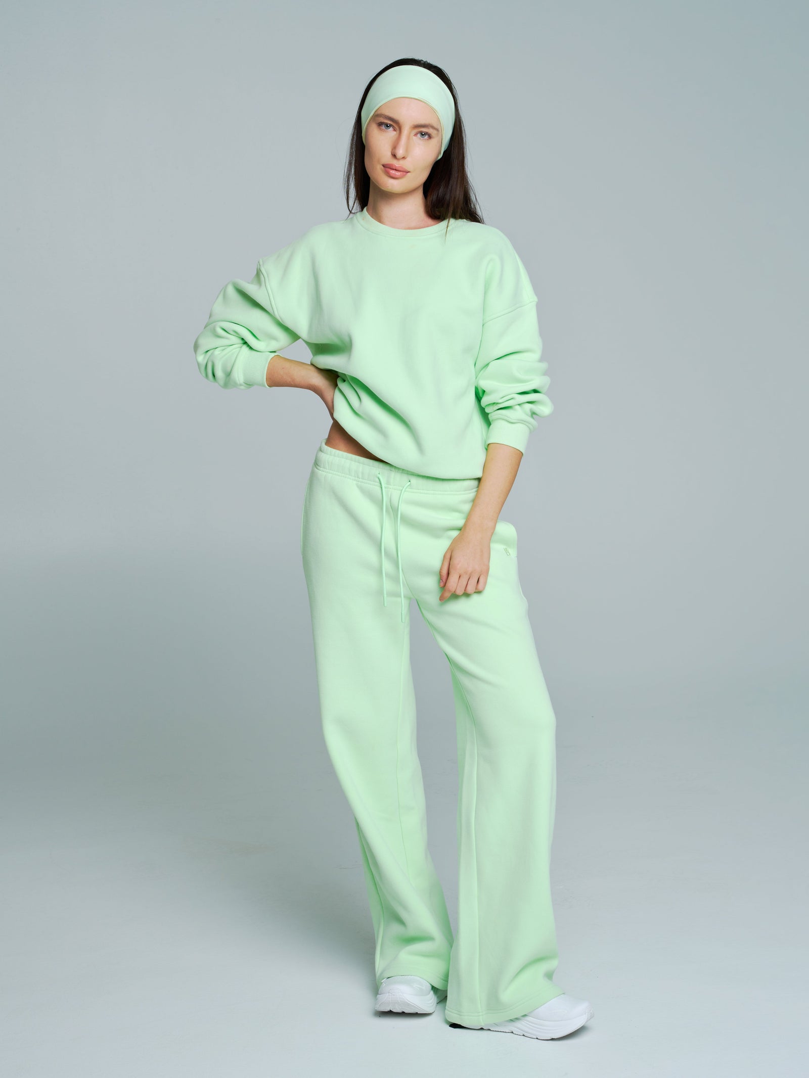 Plush Fleece Crew Pullover - Honeydew