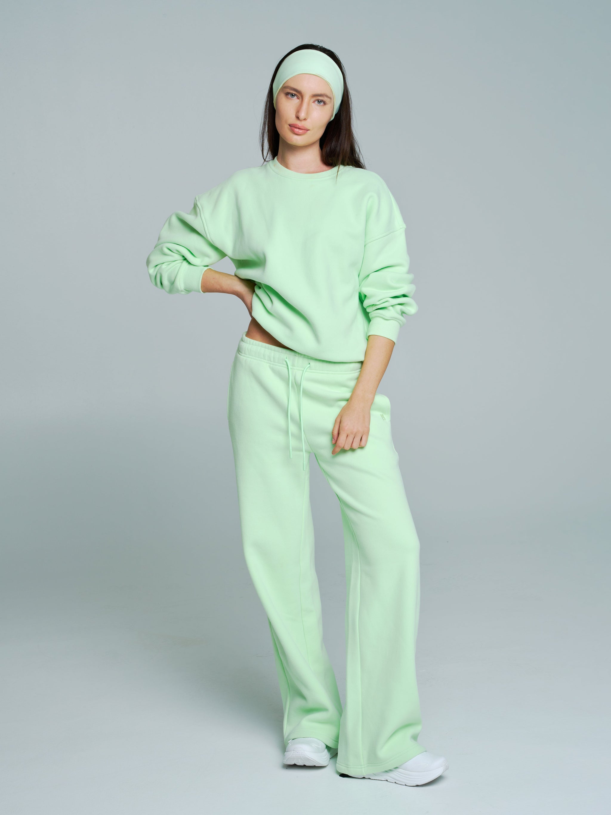 Plush Fleece Crew Pullover - Honeydew