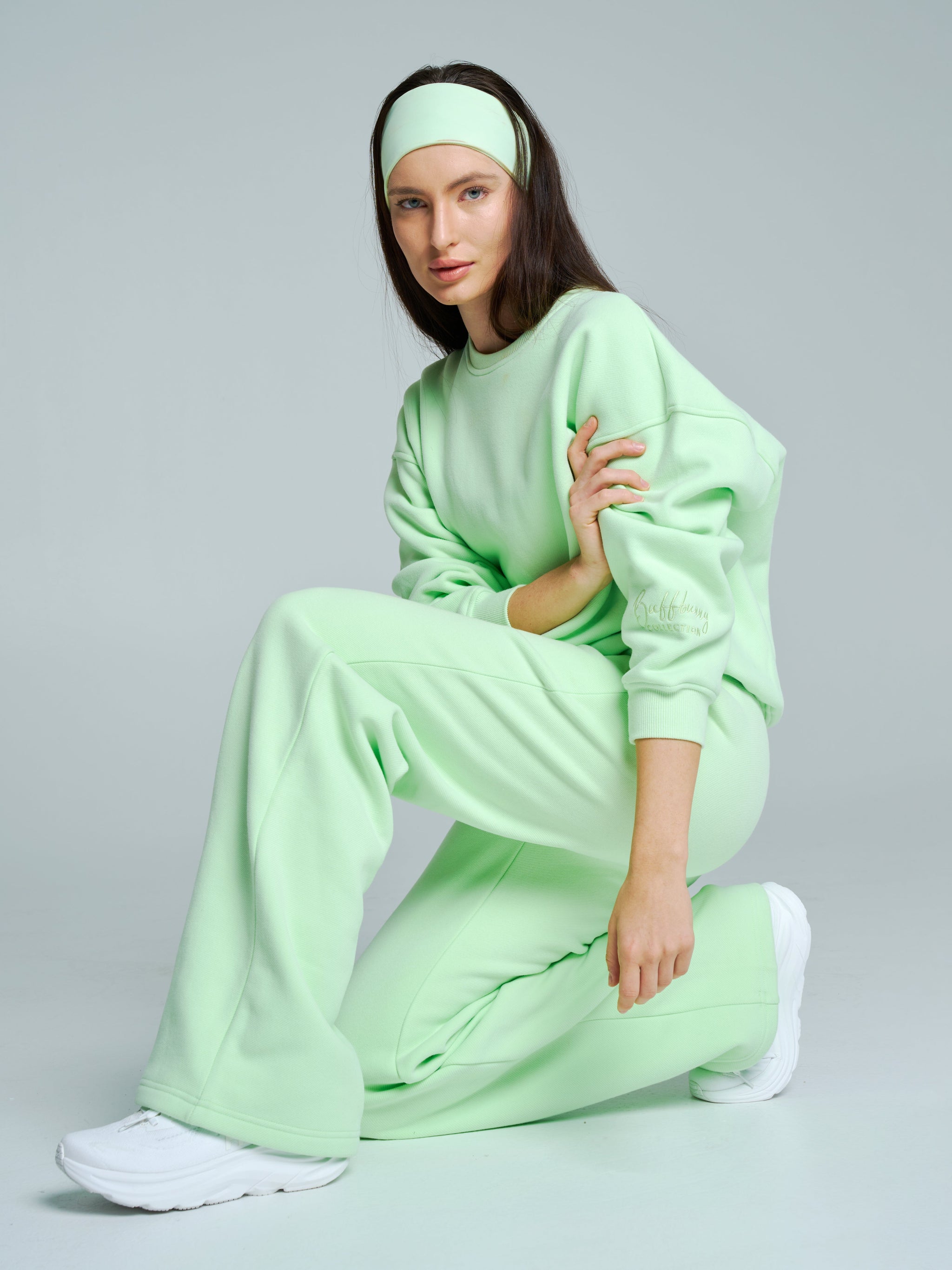 Plush Fleece Crew Pullover - Honeydew