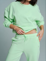 Thumbnail 3 of Plush Fleece Crew Pullover - Honeydew, 3 of 6