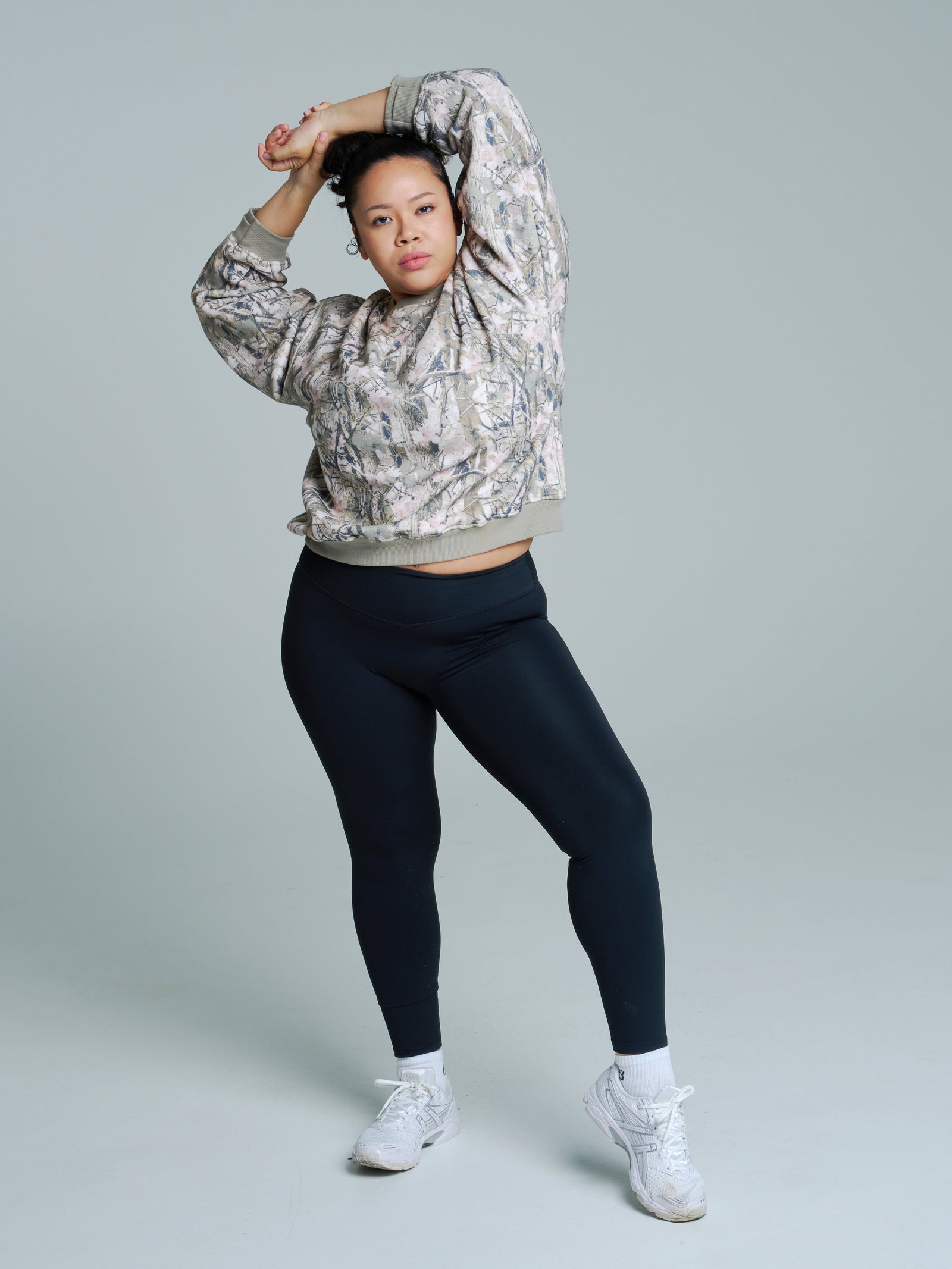 Plush Fleece Crew Pullover - Pink Camo