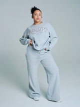 Thumbnail 2 of Plush Fleece Crew Pullover - Heather Grey, 2 of 6