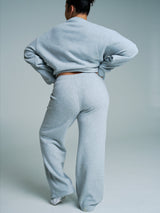 Thumbnail 3 of Plush Fleece Crew Pullover - Heather Grey, 3 of 6