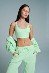 Thumbnail 5 of Plush Fleece Bralette - Honeydew, 5 of 7