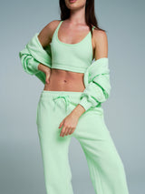 Thumbnail 5 of Plush Fleece Zip Hoodie - Honeydew, 5 of 5