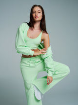 Thumbnail 3 of Plush Fleece Zip Hoodie - Honeydew, 3 of 5