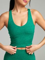 Thumbnail 6 of Dream Heather V Neck Tank - Heather Green, 6 of 6