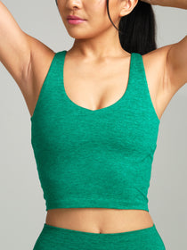 Dream Heather V Neck Tank - Heather Green