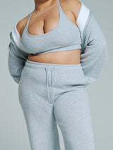 Thumbnail 3 of Plush Fleece Bralette - Heather Grey, 3 of 7