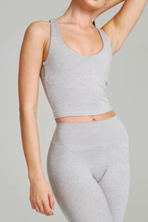 Dream Heather V Neck Tank - Heather Grey