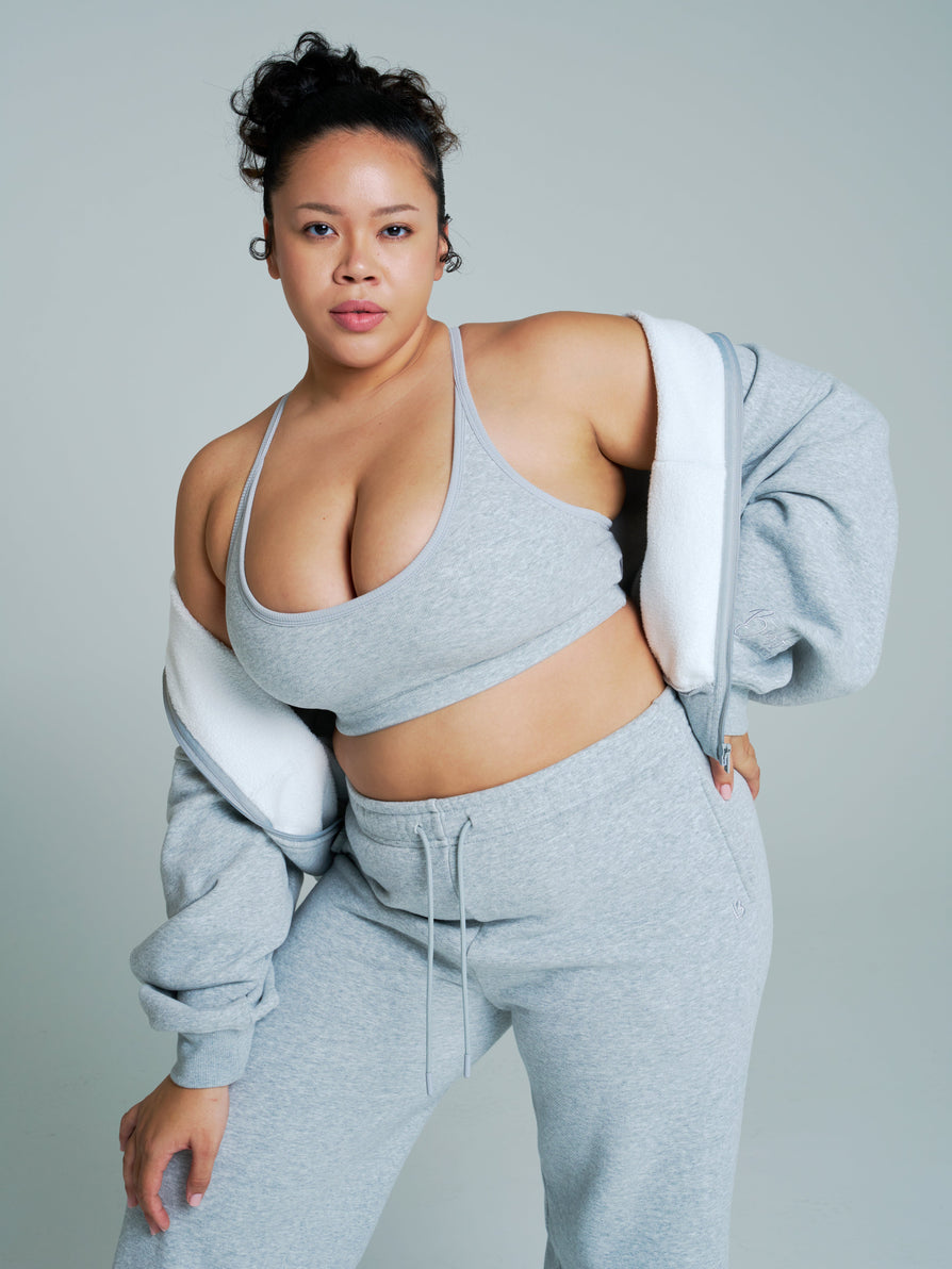 Plush Fleece Bralette - Heather Grey