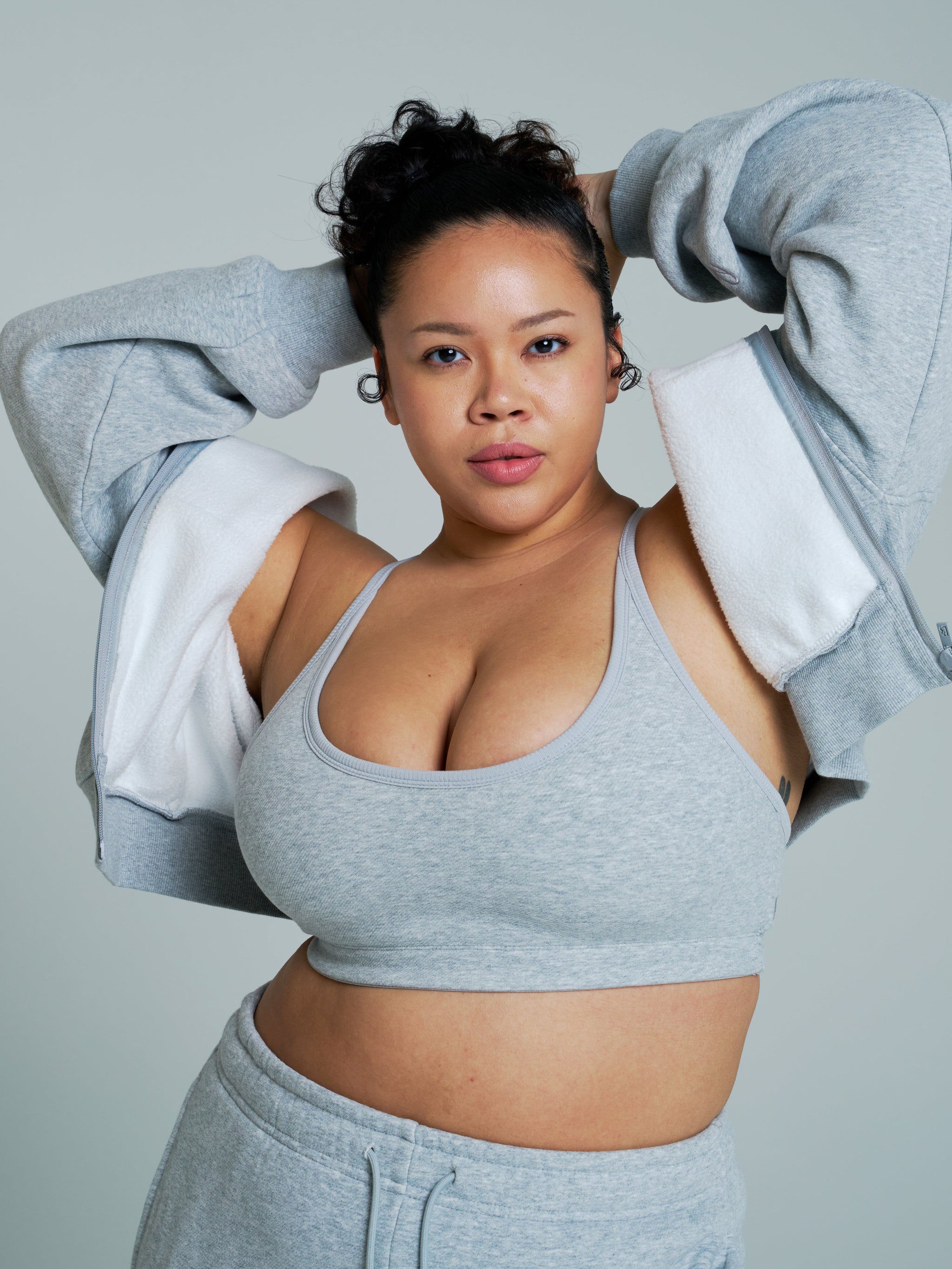 Plush Fleece Bralette - Heather Grey