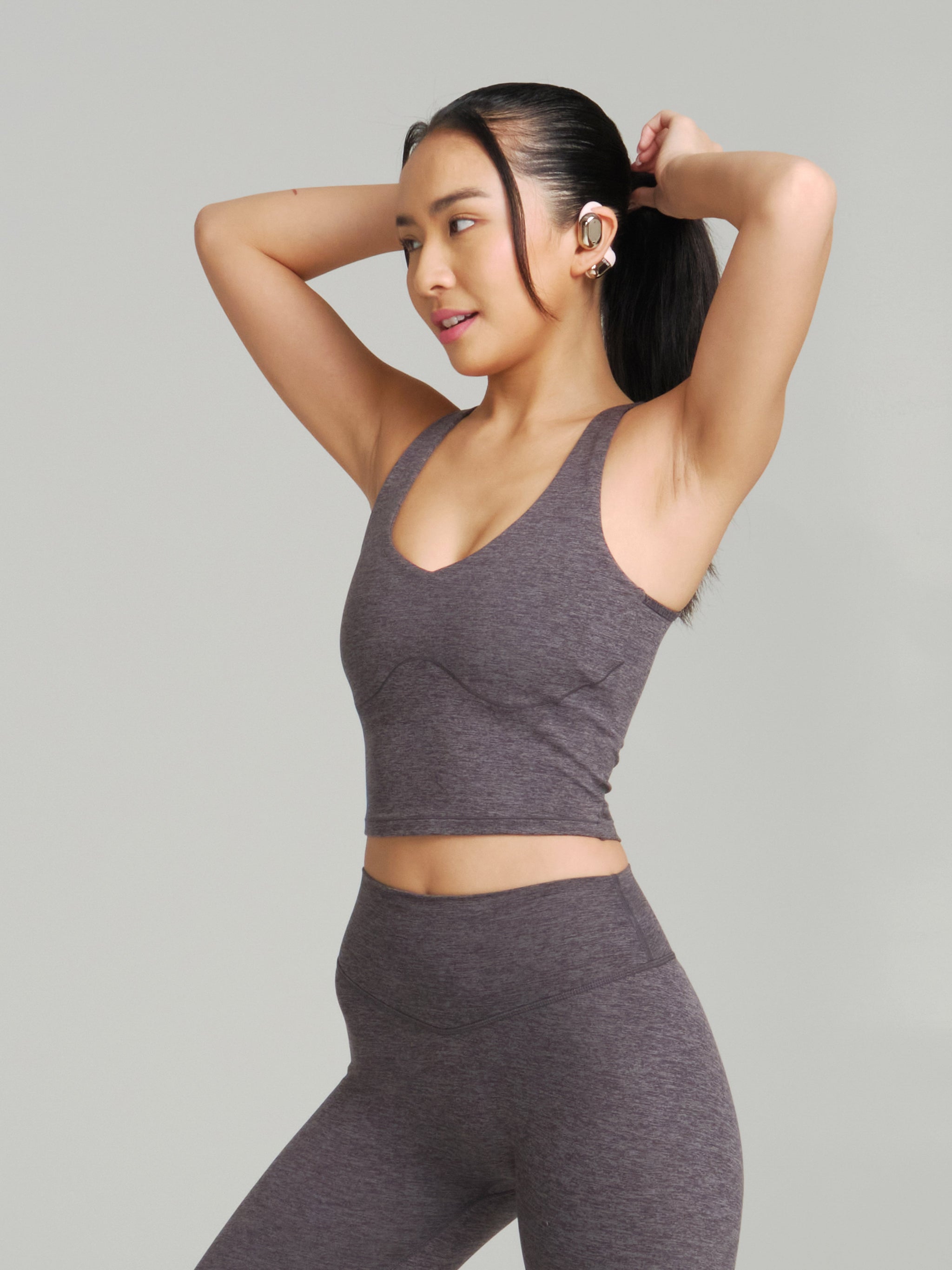 Dream Heather V Neck Tank - Heather Charcoal
