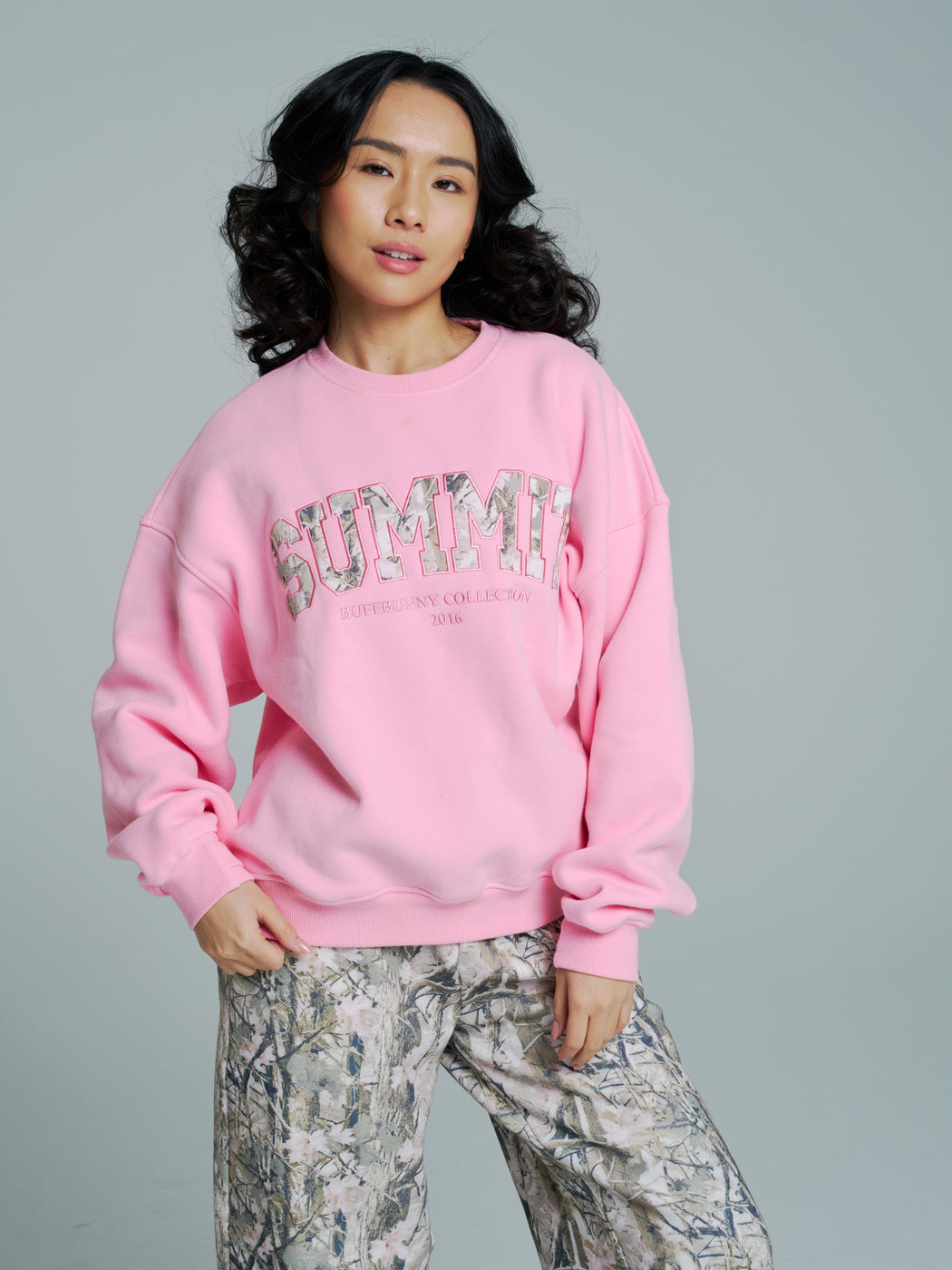Plush Fleece Crew Pullover - Plastic Pink