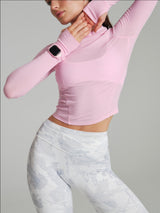 Thumbnail 1 of Base Layer Long Sleeve Waist Top - Plastic Pink, 1 of 8