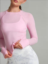 Thumbnail 2 of Base Layer Long Sleeve Waist Top - Plastic Pink, 2 of 8