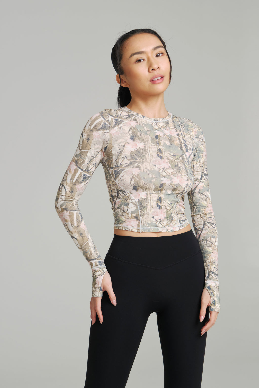 Halo Long Sleeve Baby Tee - Pink Camo