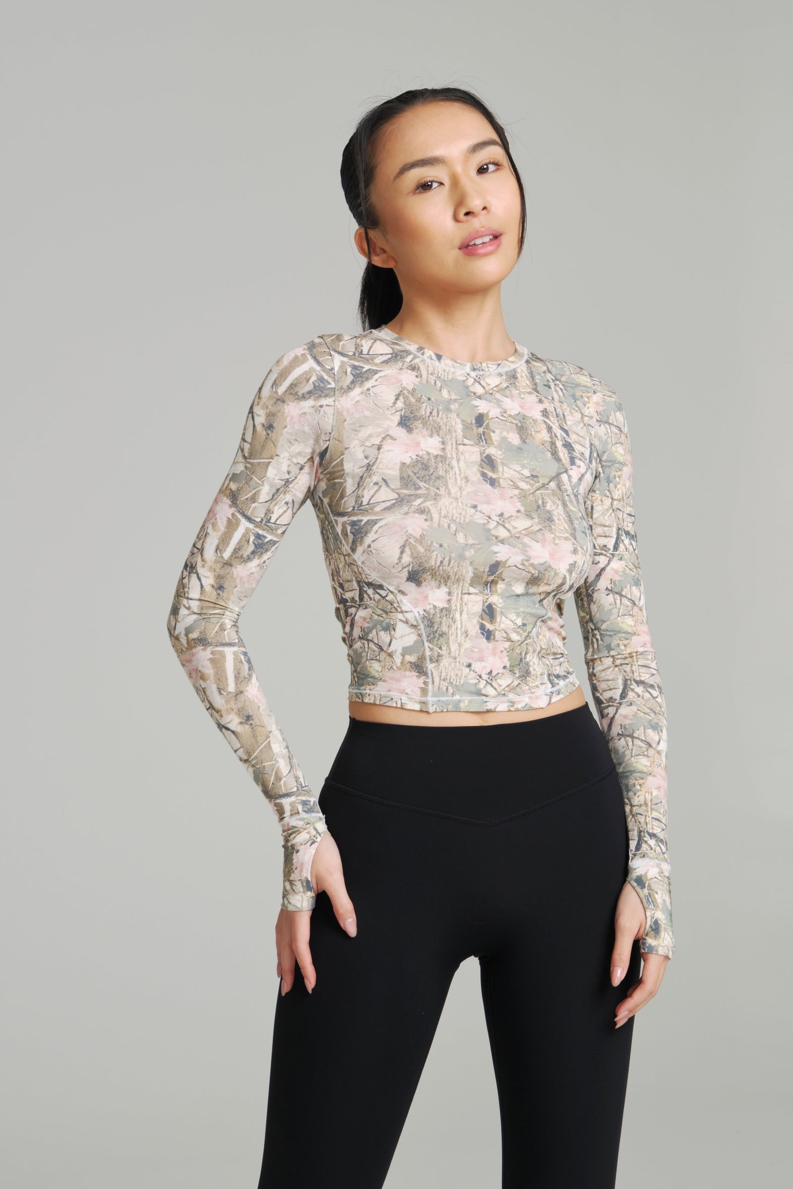 Halo Long Sleeve Baby Tee - Pink Camo