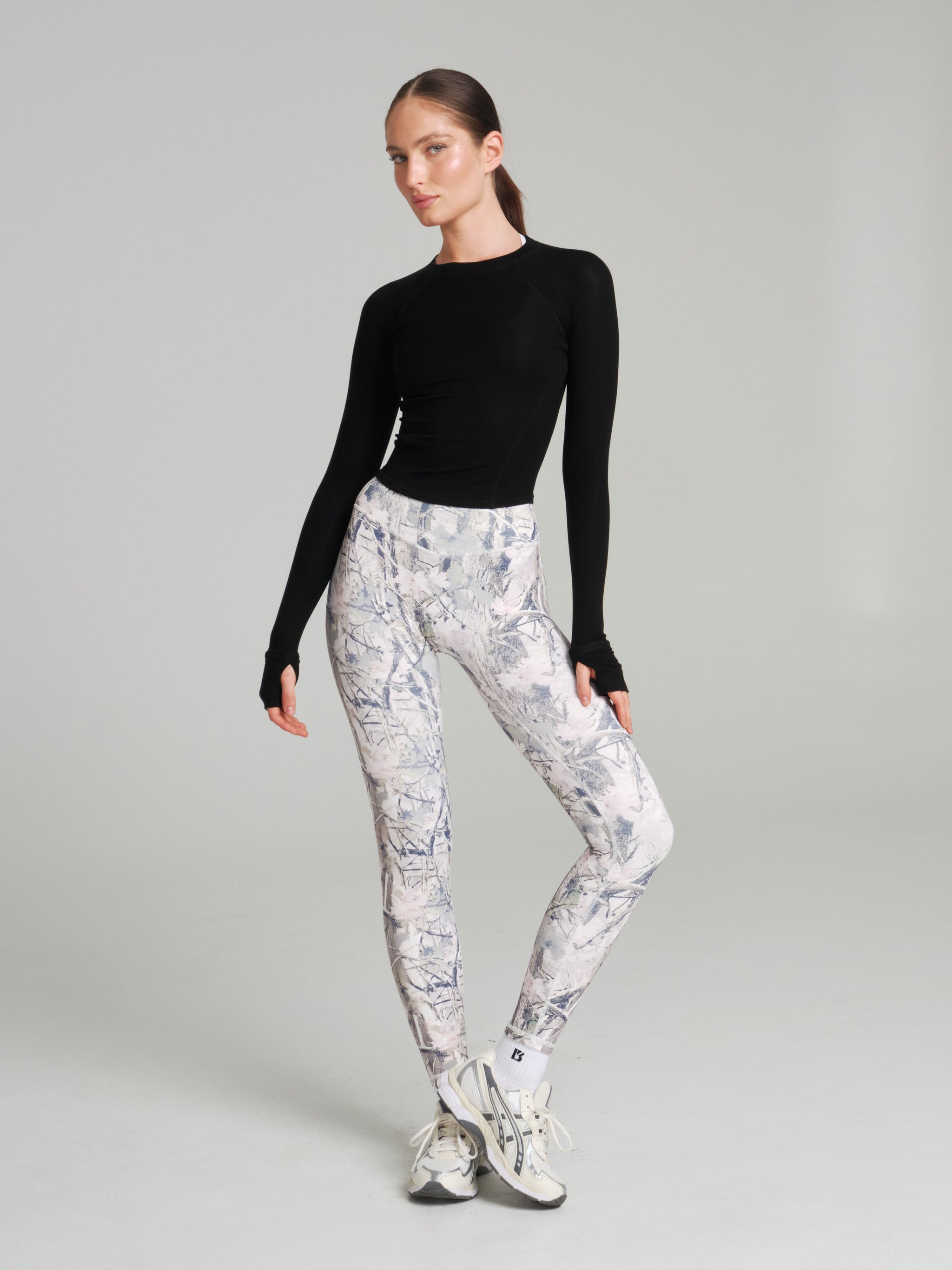 Base Layer Long Sleeve Waist Top - Onyx Black