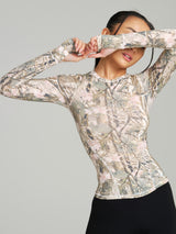 Thumbnail 1 of Halo Long Sleeve Hip Tee - Pink Camo, 1 of 4