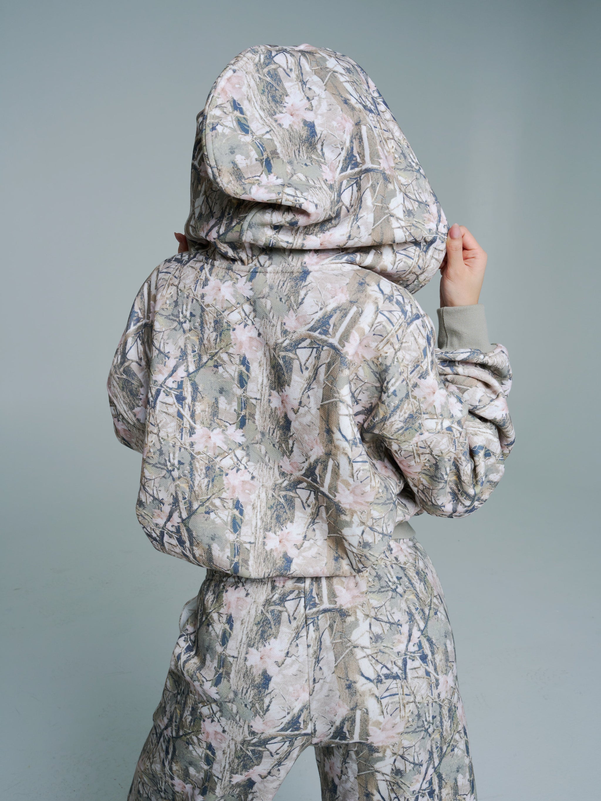 Plush Fleece Zip Hoodie - Pink Camo