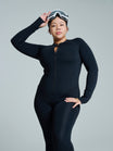 Colorado Fleece Bodysuit - Onyx Black