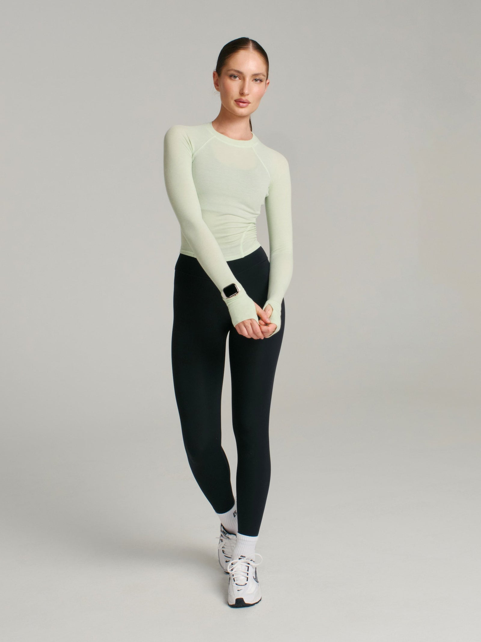 Base Layer Long Sleeve Waist Top - Honeydew