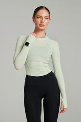Thumbnail 1 of Base Layer Long Sleeve Waist Top - Honeydew, 1 of 4