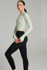 Thumbnail 3 of Base Layer Long Sleeve Waist Top - Honeydew, 3 of 4