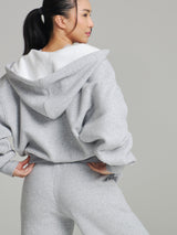 Thumbnail 3 of Plush Fleece Zip Hoodie - Heather Grey, 3 of 9