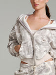 Plush Fleece Zip Hoodie - Snow Camo