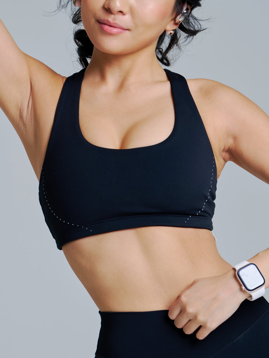 Colorado Fleece Sports Bra - Onyx Black