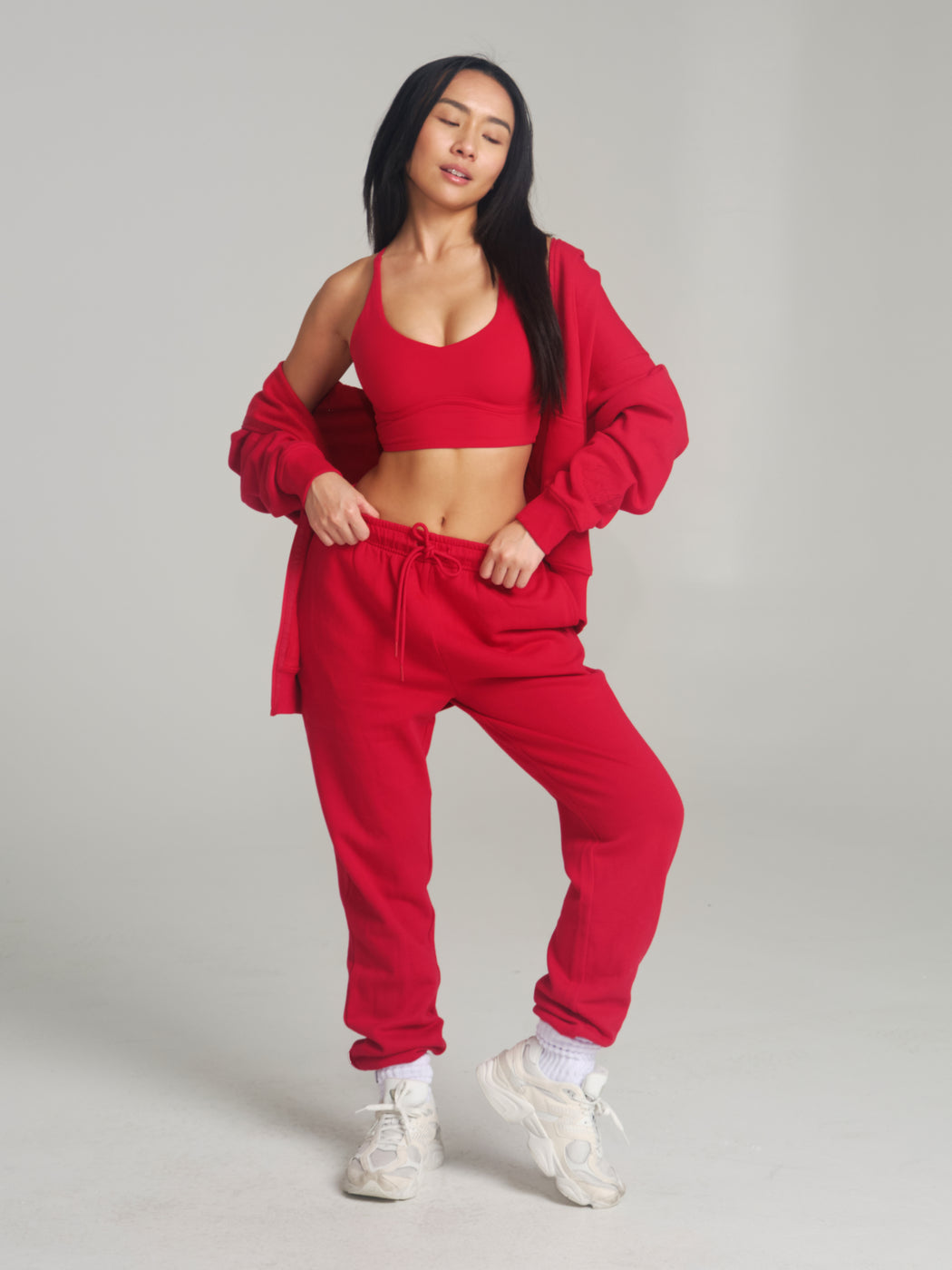 Threads Zip Hoodie - Lipstick Red