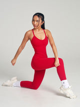 Thumbnail 3 of Poshknit Scrunch Bodysuit - Lipstick Red, 3 of 4