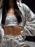 Plush Fleece Bralette - Snow Camo