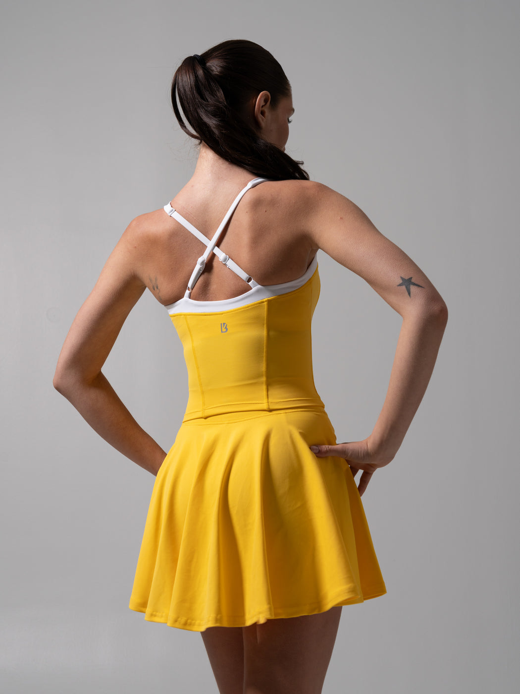 Served Waist Tank - Pineapple and White