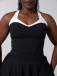 Served Waist Tank - Onyx Black and White