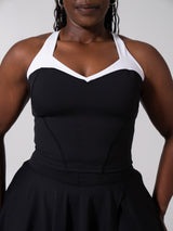 Thumbnail 1 of Served Waist Tank - Onyx Black and White, 1 of 6