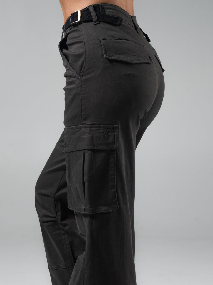 Wide Leg Cargo Pant - Vintage Black