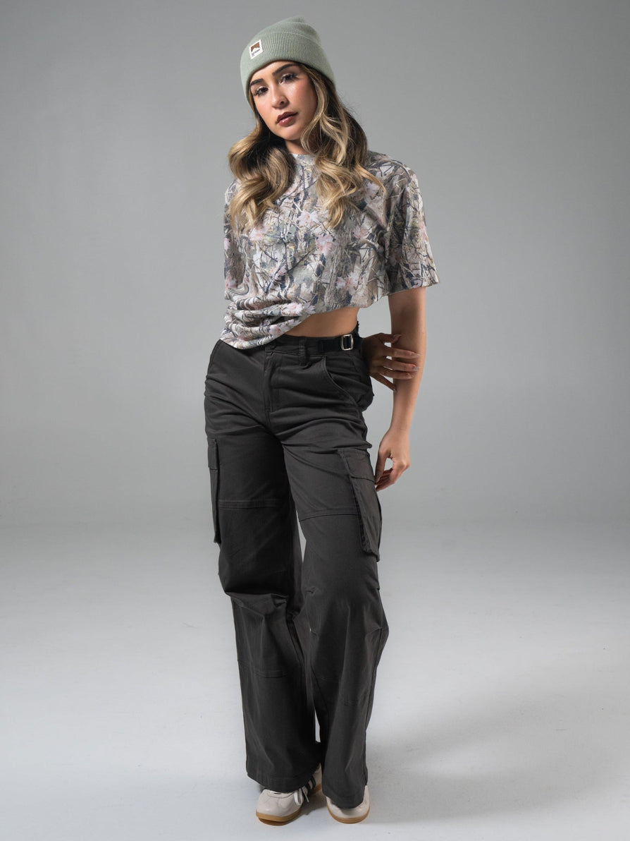 Wide Leg Cargo Pant - Vintage Black