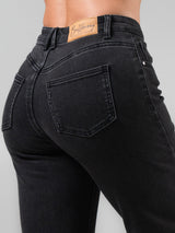 Thumbnail 3 of Cheeky Straight Leg Mid Rise Jeans - Washed Black, 3 of 5