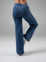 Thumbnail 4 of Cheeky Straight Leg Mid Rise Jeans - Medium Wash, 4 of 6
