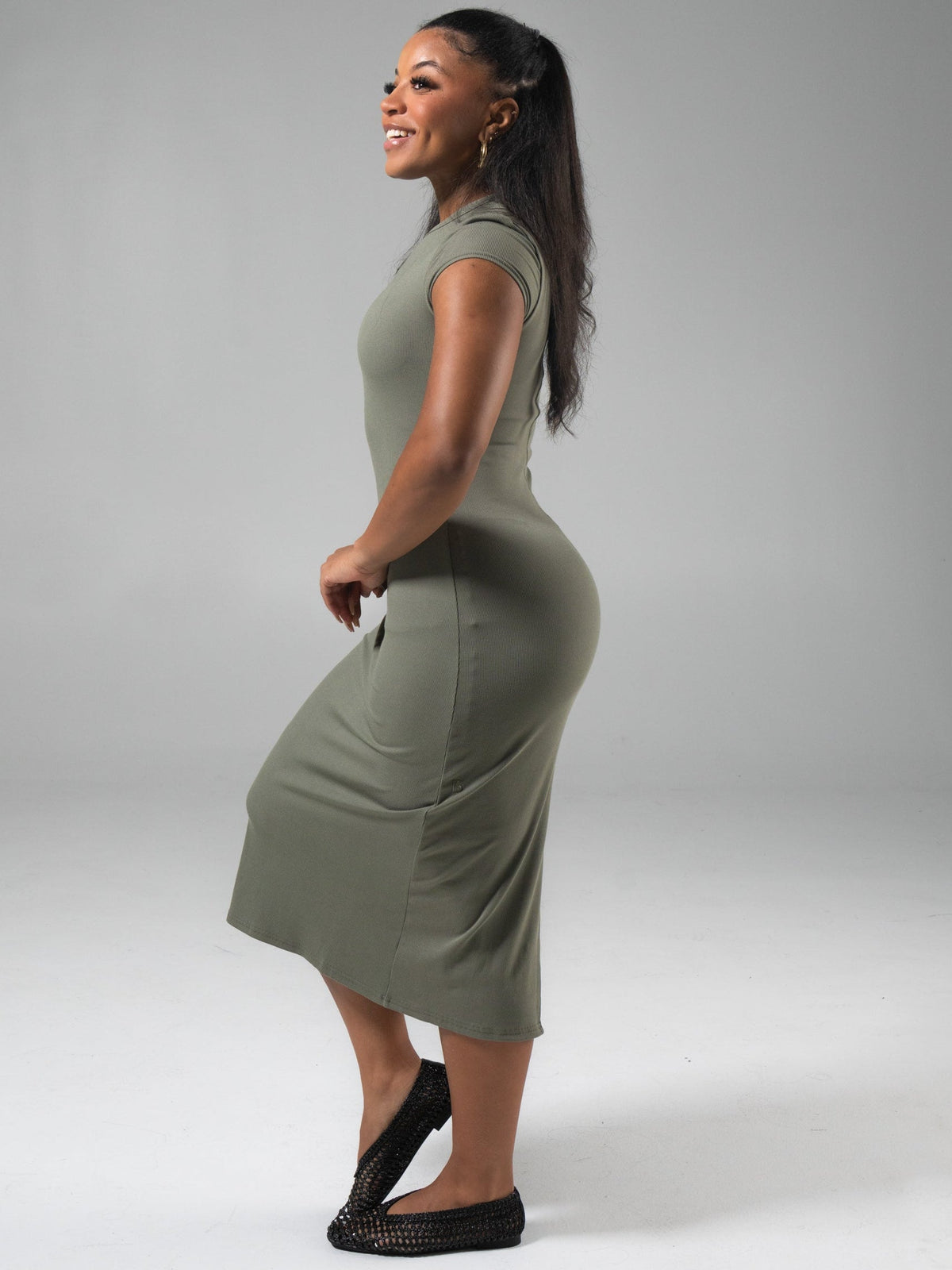 Brami Tee Shirt Dress - Olive Juice