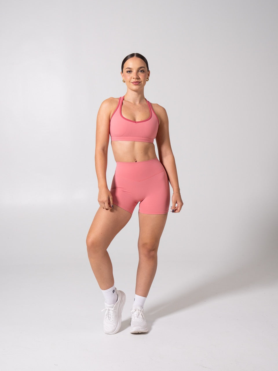 Sweetheart Nubre Sports Bra - Rose Blush and Burnt Sugar