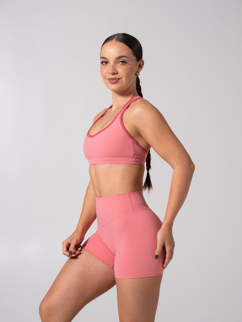 Sweetheart Nubre Sports Bra - Rose Blush and Burnt Sugar