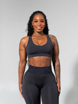 Thumbnail 5 of **PREORDER**Shade Seamless Sports Bra - Heather Black and Charcoal, 5 of 5